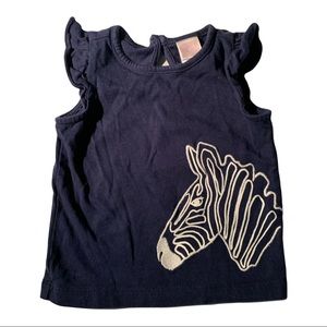 5/$25 Janie & Jack Zebra Short Ruffle Sleeve Top Shirt Baby 6-12 Months